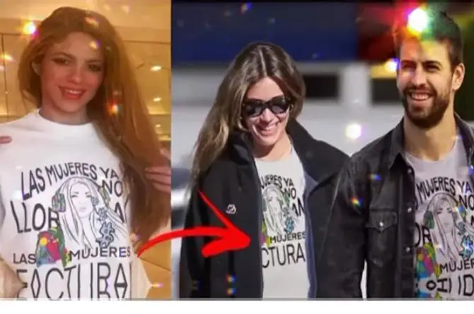 Pique y Clara chia queman camisas con la frase famosa de Shakira  ( video)