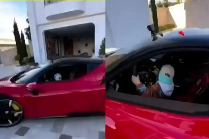¡Polémica! Papá enseña a su hijo de 3 años a manejar su Ferrari (+video)