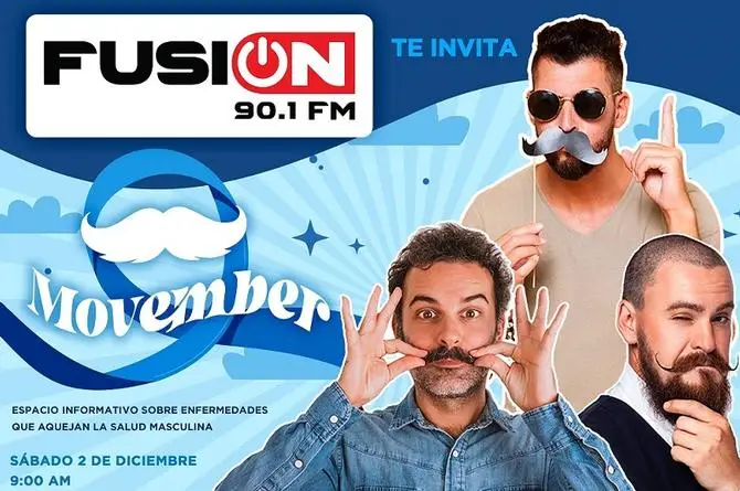 Fusión 90.1 FM invita al evento de salud masculina 'Movember' ¡Habrá regalos!