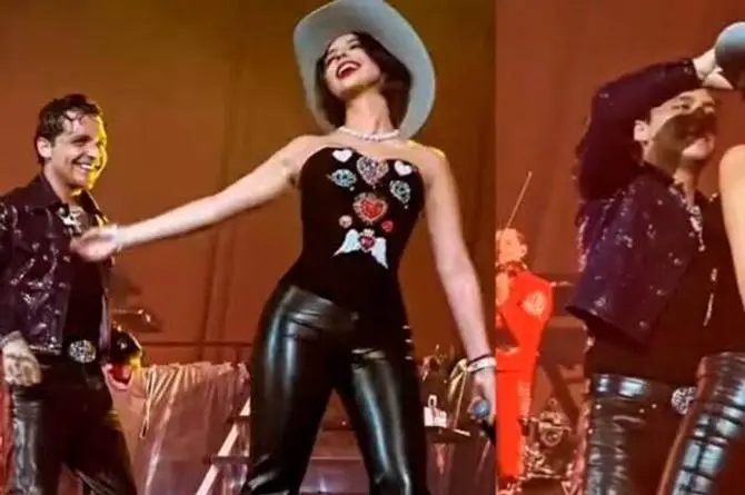 VIDEO POLÉMICO: Ángela Aguilar pellizca a Nodal en pleno escenario y redes la hacen pedazos