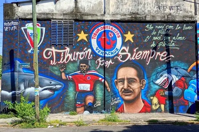 Pintan mural de los Tiburones Rojos de Veracruz ¿Dónde está? (+fotos)