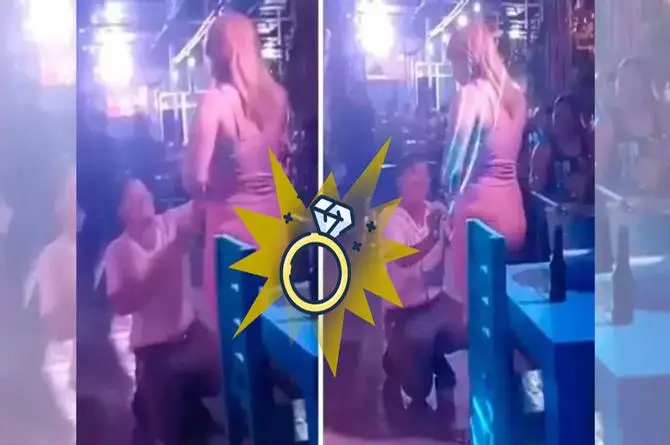 Le Pide Matrimonio a una Cariñosa en Pleno Bar 