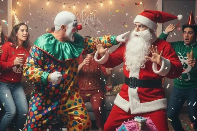 ¡Final inesperado! El show de payaso que termina en zafarrancho (+video)