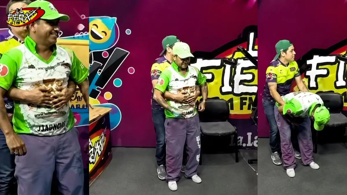 ¡Del rescate al relajo! Director de deportes hace maniobra ‘Heimlich’ al Mimo en pleno programa