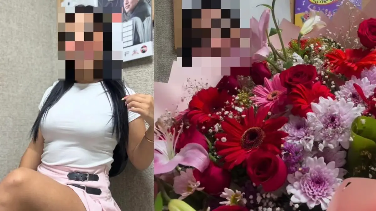 ¡Le roban suspiros! Misterioso admirador sorprende a locutora de La Fiera con enorme ramo de rosas