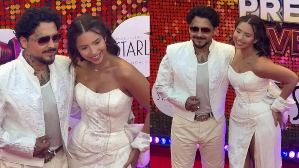 Nodal y Ángela encaran la polémica en alfombra roja