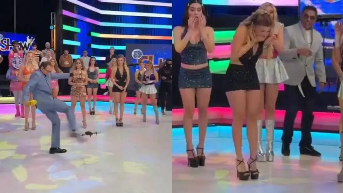 Conductor de Tv golpea con un dron a modelo